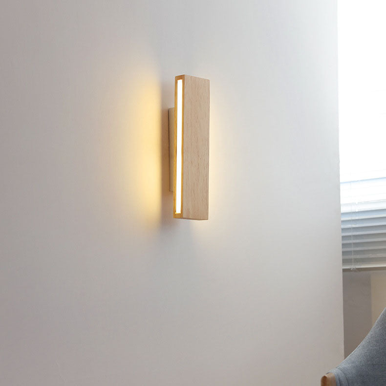 Japanese Minimalist Rectangular LED Wall Sconce with Rotatable Design