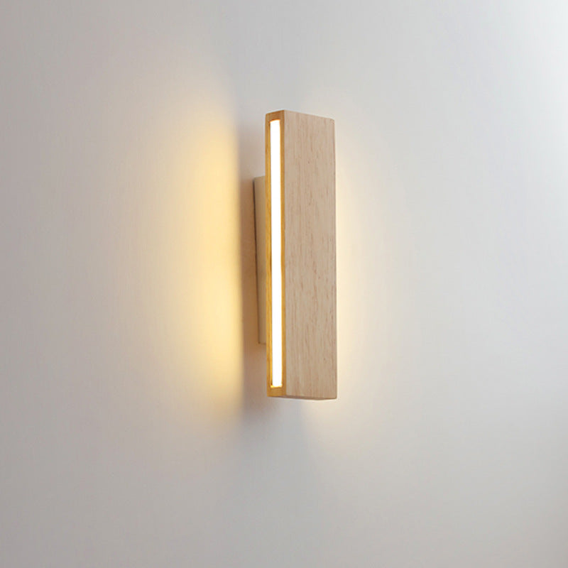 Japanese Minimalist Rectangular LED Wall Sconce with Rotatable Design