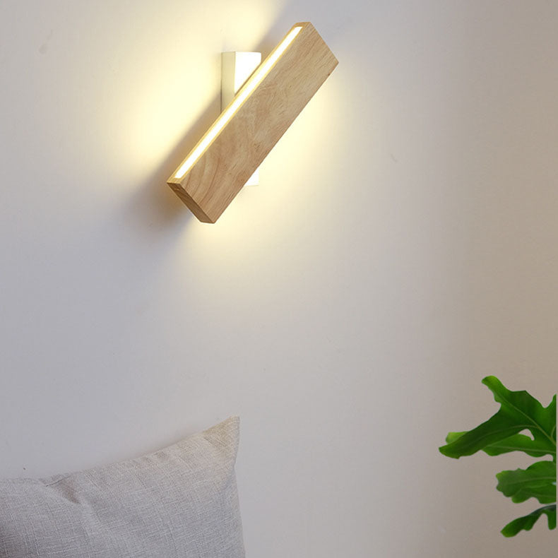 Japanese Minimalist Rectangular LED Wall Sconce with Rotatable Design
