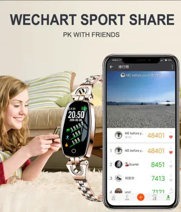 Waterproof Smart Fitness Bracelet | HR & BP Monitor For Women