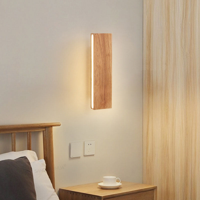 Japanese Minimalist Rectangular LED Wall Sconce with Rotatable Design