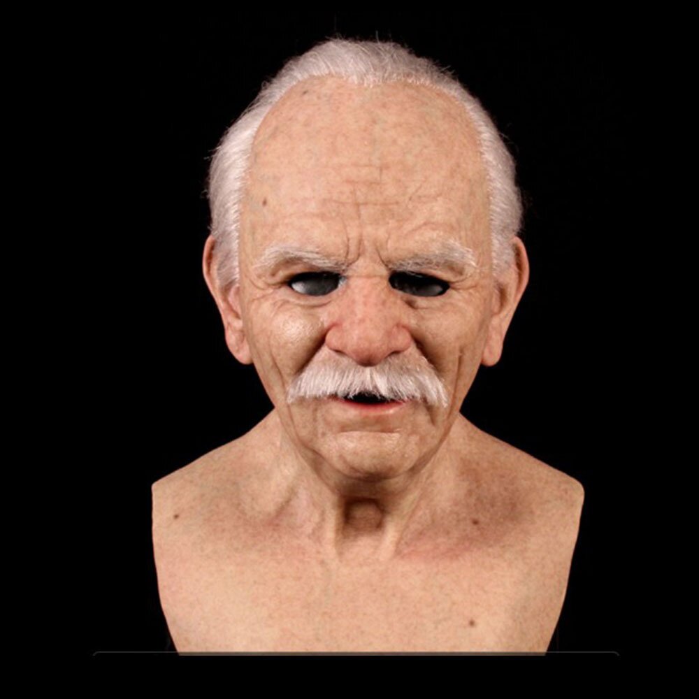 Realistic Latex Creepy Old Man Mask for Adult Halloween Costumes