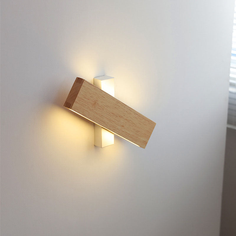 Japanese Minimalist Rectangular LED Wall Sconce with Rotatable Design