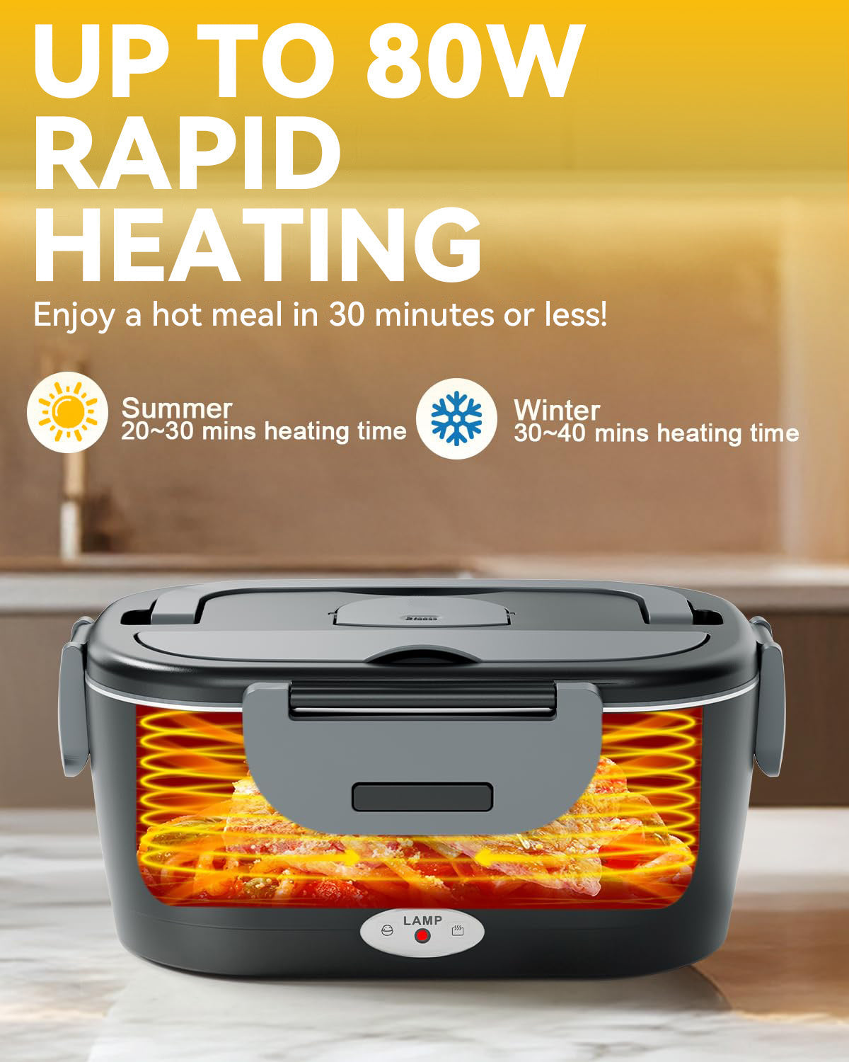 ThermosiMeal | Portable Electric Heating Lunch Box with Dual Stainless Steel Containers