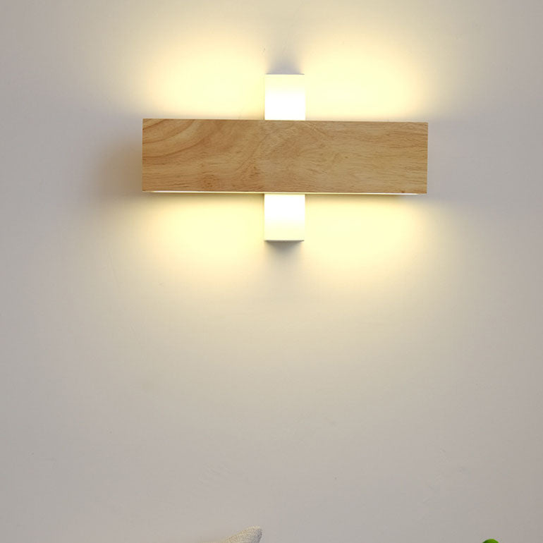 Japanese Minimalist Rectangular LED Wall Sconce with Rotatable Design