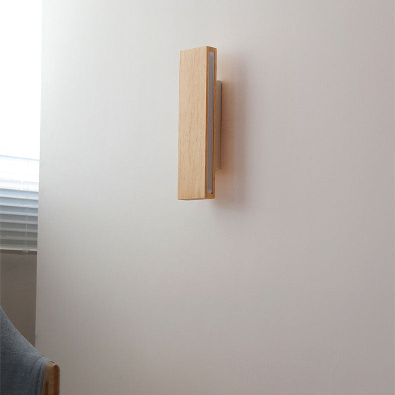 Japanese Minimalist Rectangular LED Wall Sconce with Rotatable Design