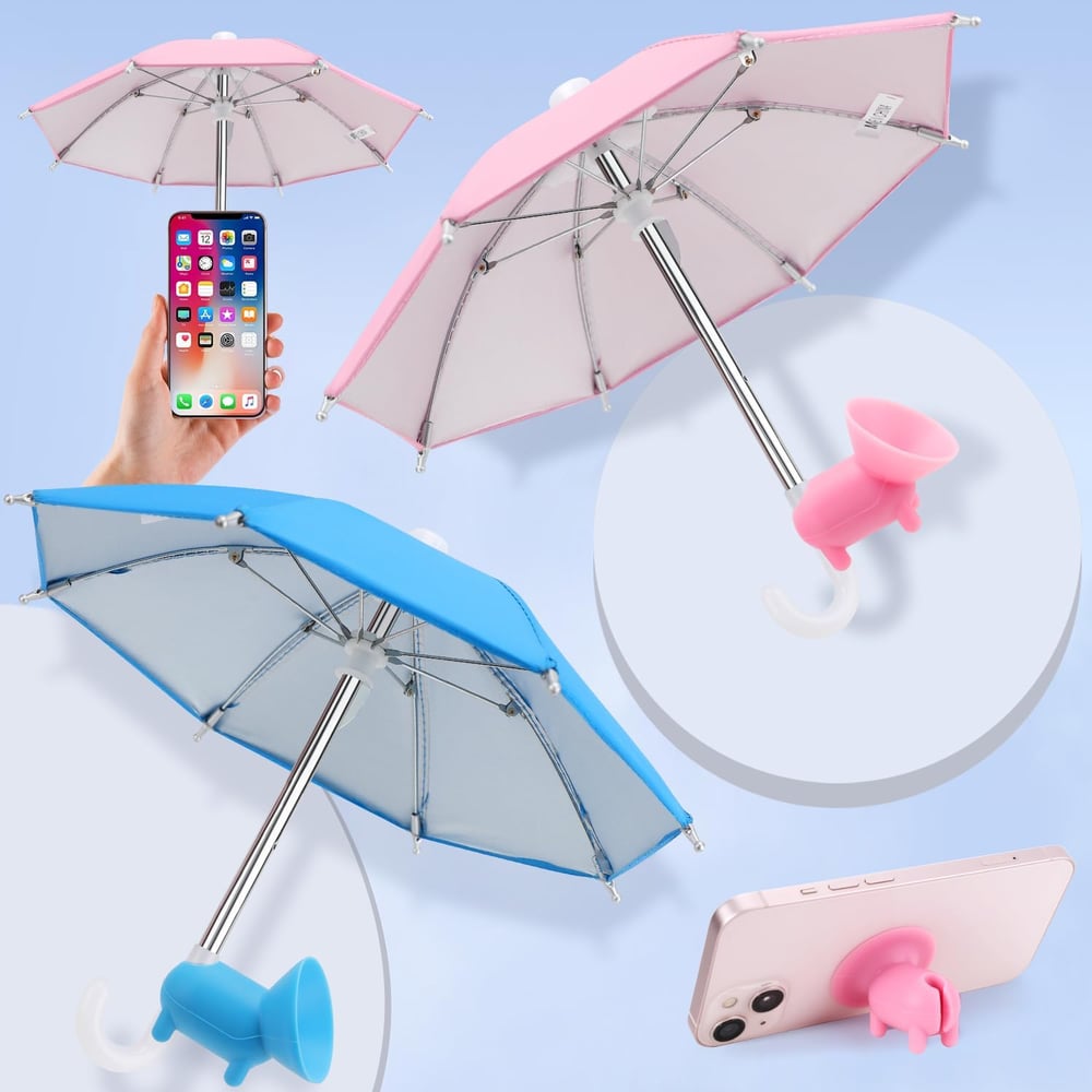 Portable Phone Umbrella Sun Shade | Anti-Glare Suction Cup Stand & Mobile Holder