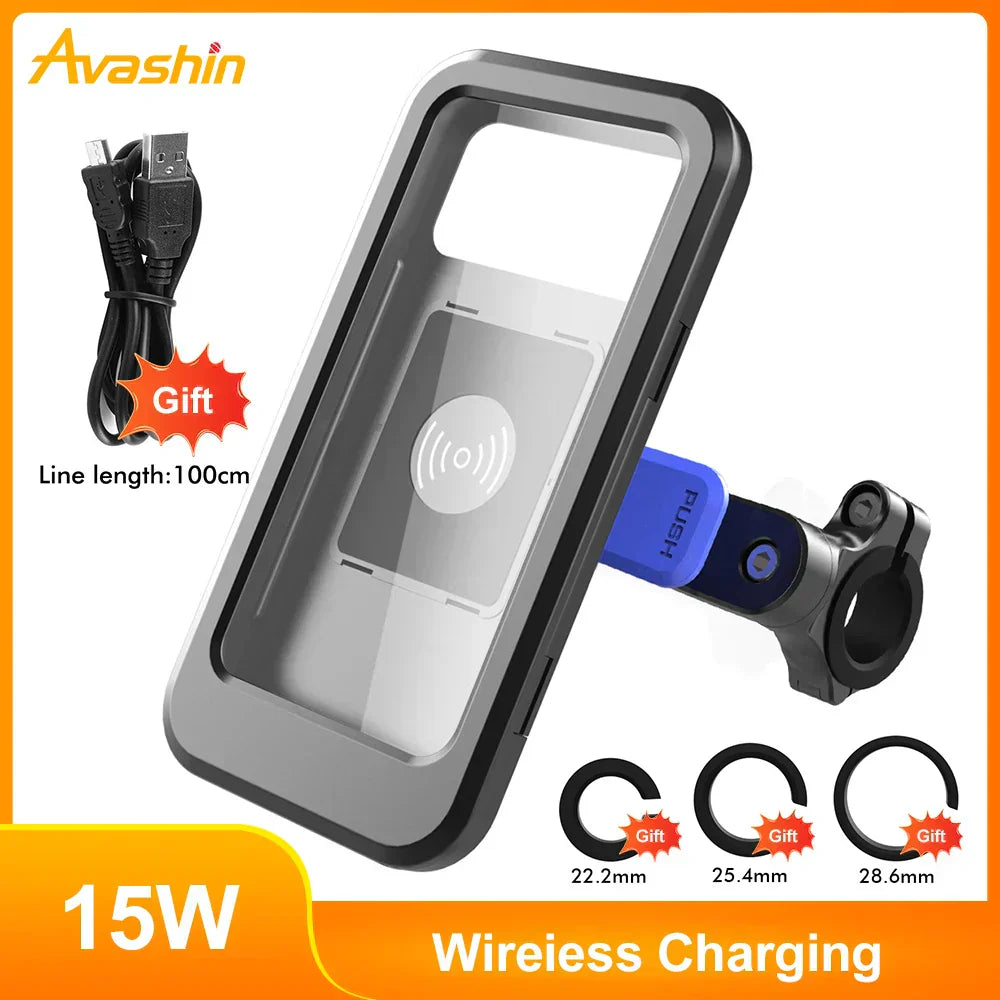 Waterproof Bike Phone Mount | Handlebar Holder & 15W Power Bank