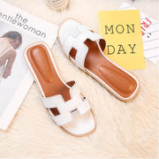 Elegant H-Strap Slide Slippers for Women – Soft Comfortable Flat Sandals for Beach, Home & Everyday Wear