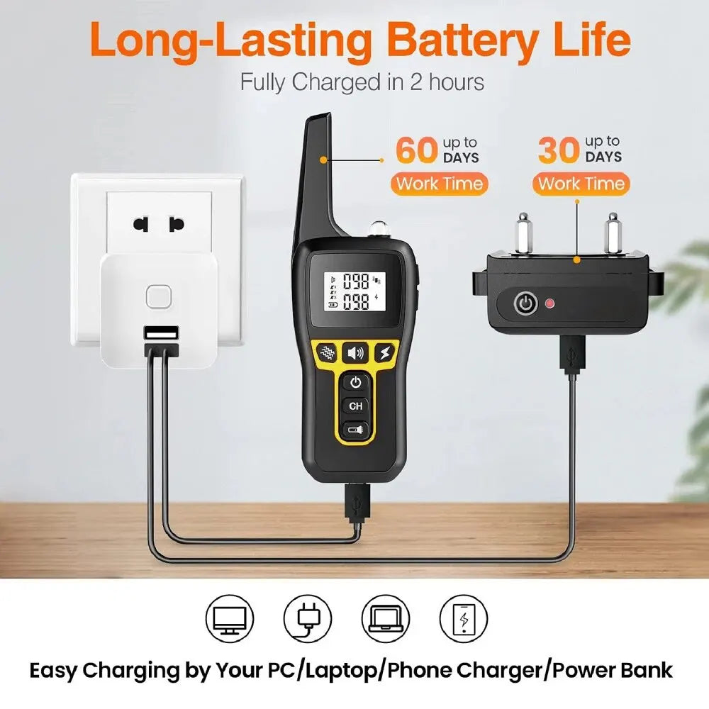 1000m Remote Dog Training Collar | Rechargeable Waterproof Trainer for All Dogs