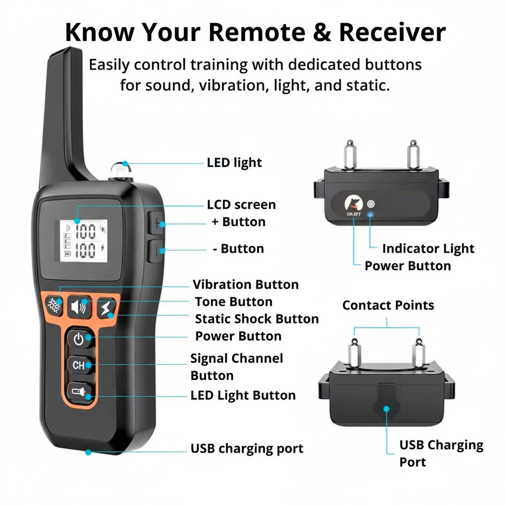 1000m Remote Dog Training Collar | Rechargeable Waterproof Trainer for All Dogs