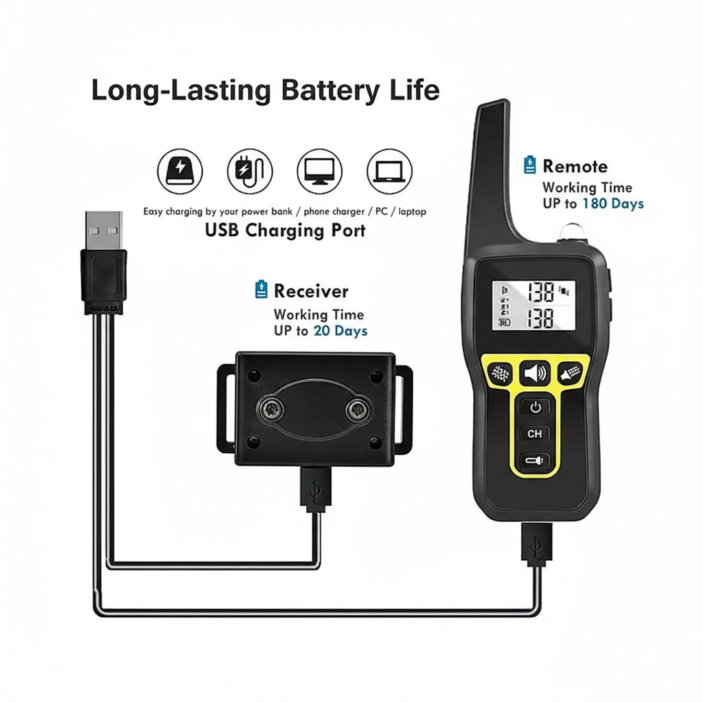 1000m Remote Dog Training Collar | Rechargeable Waterproof Trainer for All Dogs