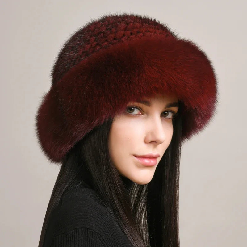 Women's Mink Fur Hat | Genuine Russian Ushanka Style Cap