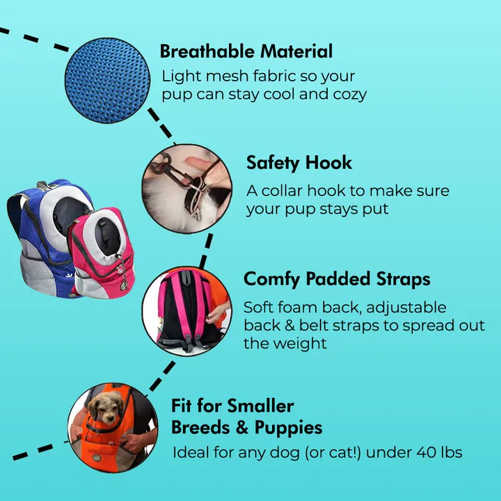 Fur Sport Ventilated Dog Carrier Backpack | Secure Hiking & Travel Pet Bag