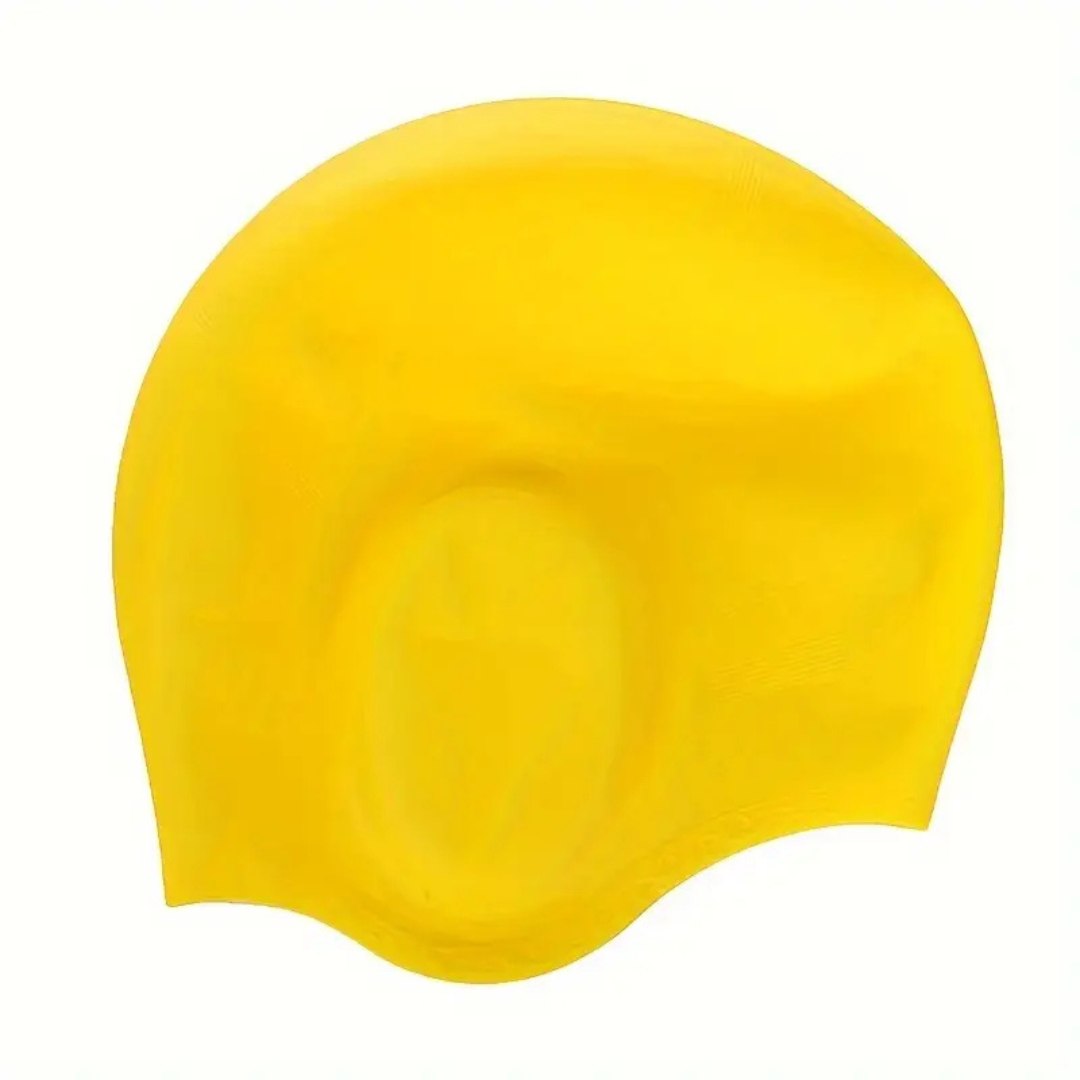 HydroFit Silicone Swim Cap with Ear Protection - Waterproof & Comfortable