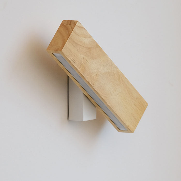 Japanese Minimalist Rectangular LED Wall Sconce with Rotatable Design