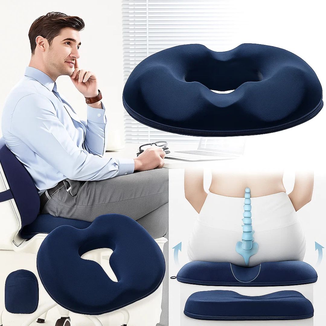 Orthopedic Donut Seat Cushion | Memory Foam Tailbone & Hemorrhoid Relief