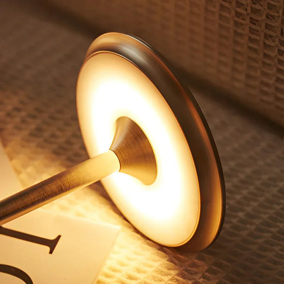 Cordless LED Table Lamp | Rechargeable Metal Desk Light & Touch Dimmer