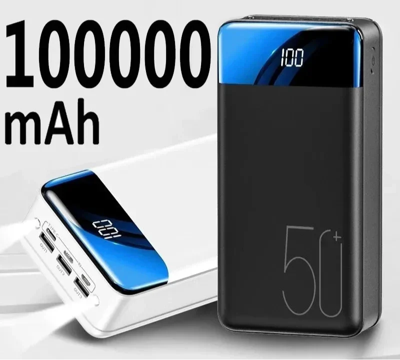 100,000mAh Ultra-Capacity Power Bank, Rapid Charging for Laptops & Phones