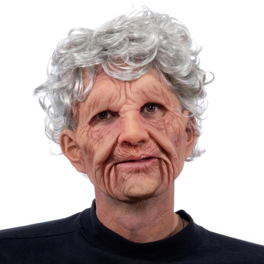 Realistic Latex Creepy Old Man Mask for Adult Halloween Costumes