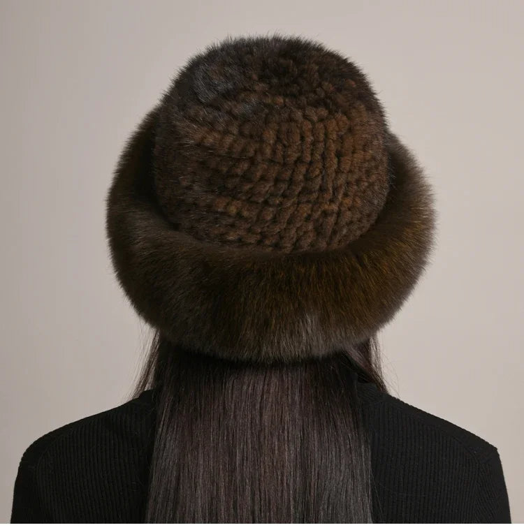 Women's Mink Fur Hat | Genuine Russian Ushanka Style Cap