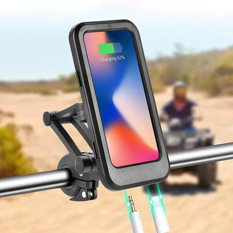 Waterproof Bike Phone Mount | Handlebar Holder & 15W Power Bank