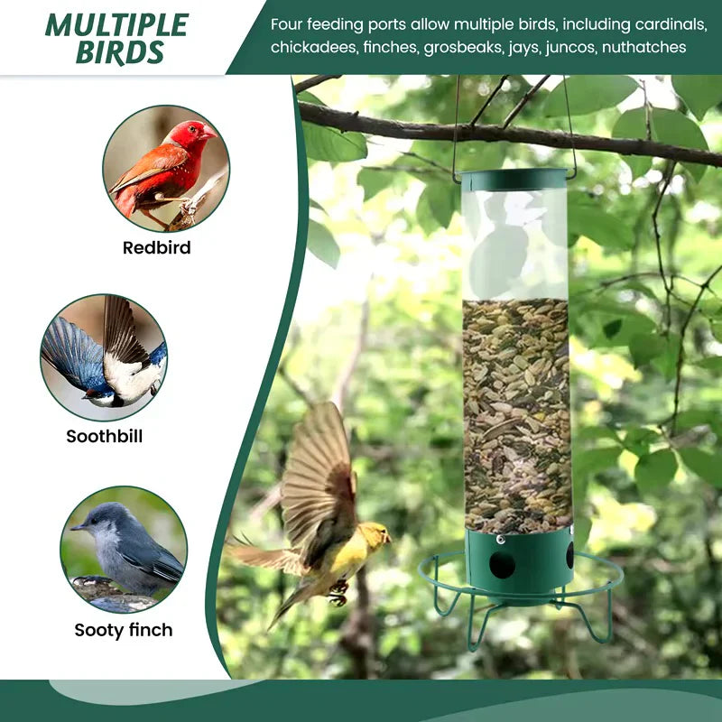 Squirrel-Proof Wild Bird Feeder | Heavy Duty Outdoor Seed Dispenser