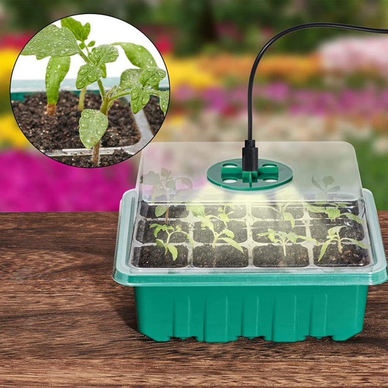 Indoor Seed Starter Trays | Full Spectrum LED Grow Light Germination Kit (5 Sets)