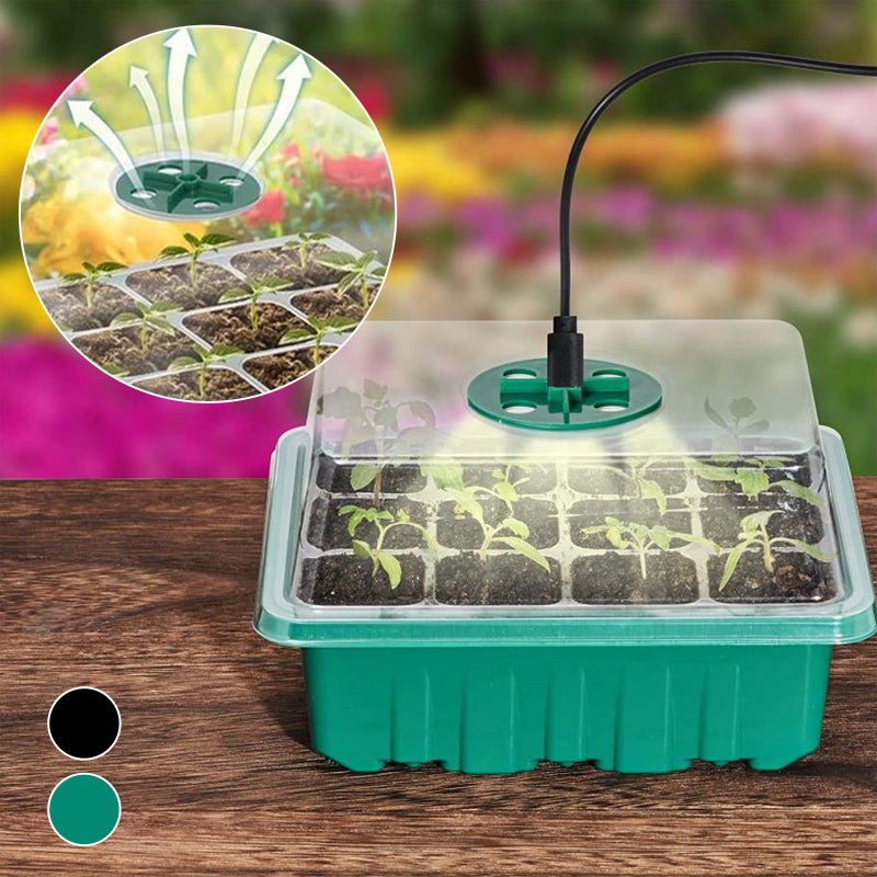 Indoor Seed Starter Trays | Full Spectrum LED Grow Light Germination Kit (5 Sets)