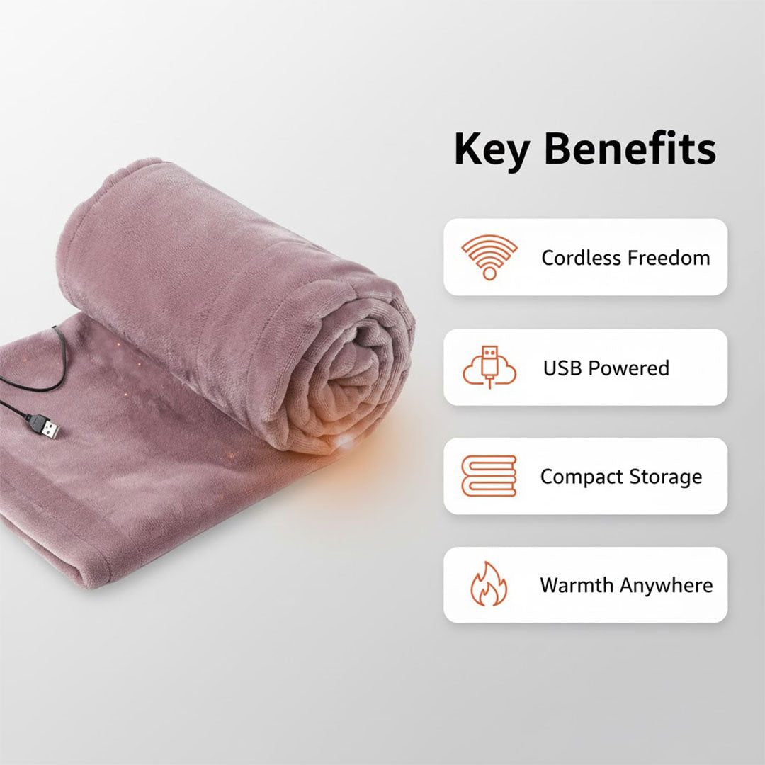 ThermoWrap | Cordless USB Heated Electric Blanket