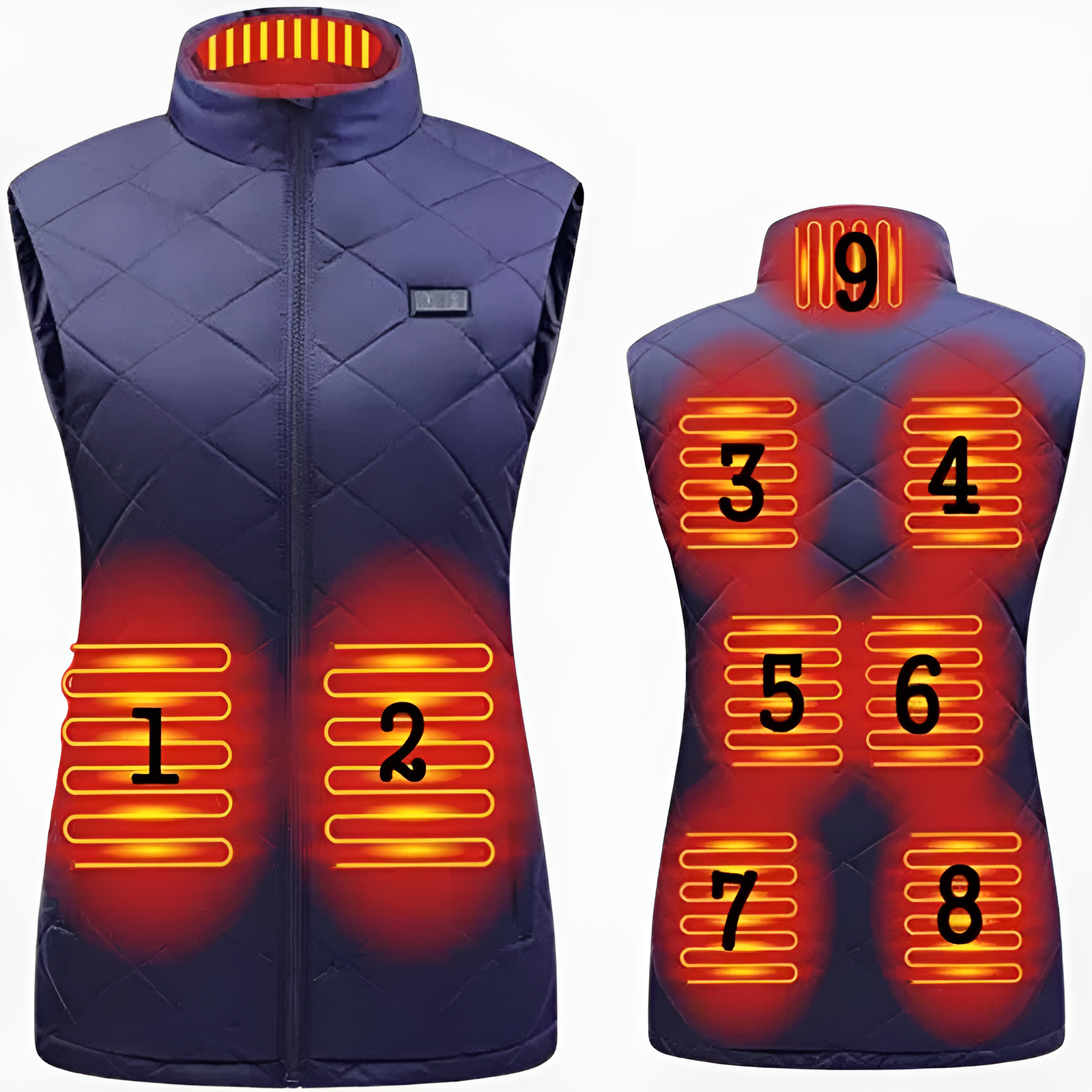 Women's Rechargeable Heated Vest | 9-Zone Dual Control Electric Warming