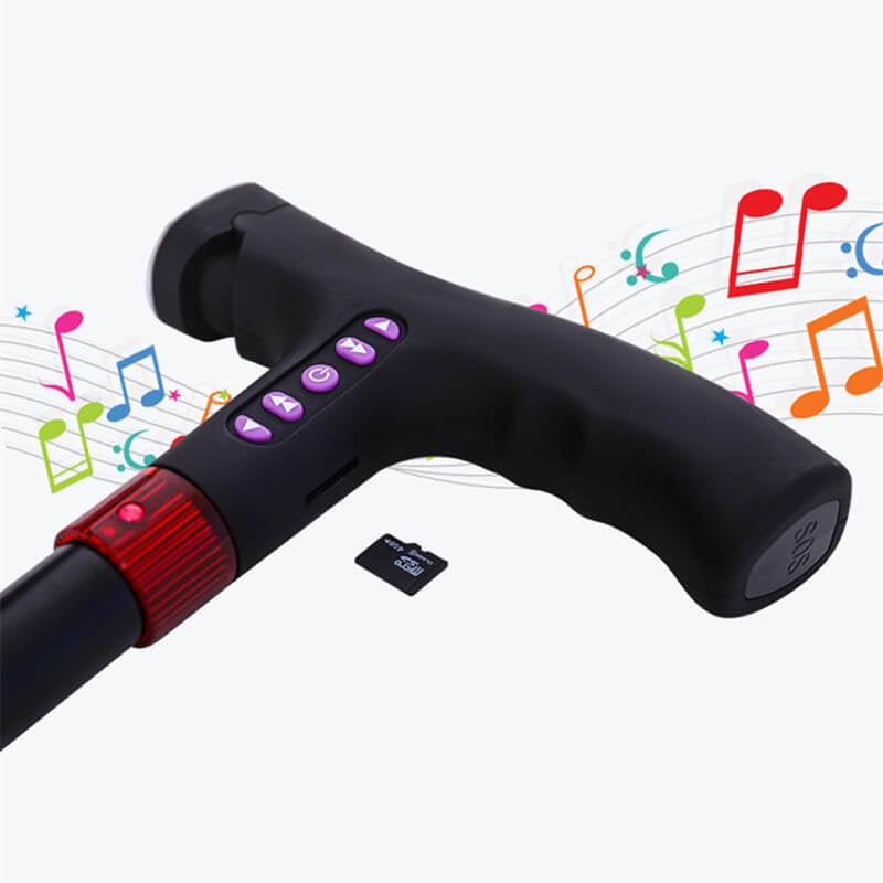 Smart Walking Cane with Automatic Fall Alarm – Adjustable LED Safety Cane for Seniors & Mobility Support
