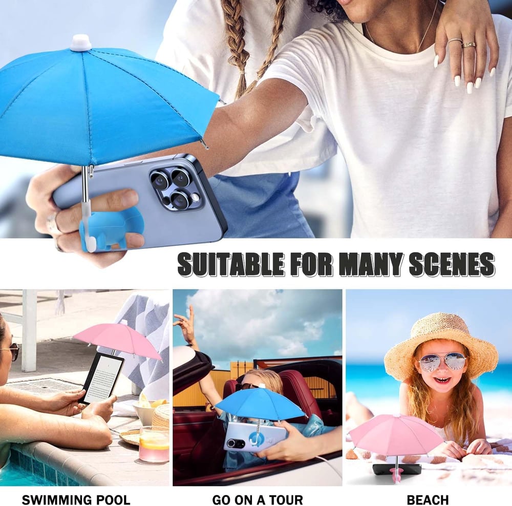 Portable Phone Umbrella Sun Shade | Anti-Glare Suction Cup Stand & Mobile Holder