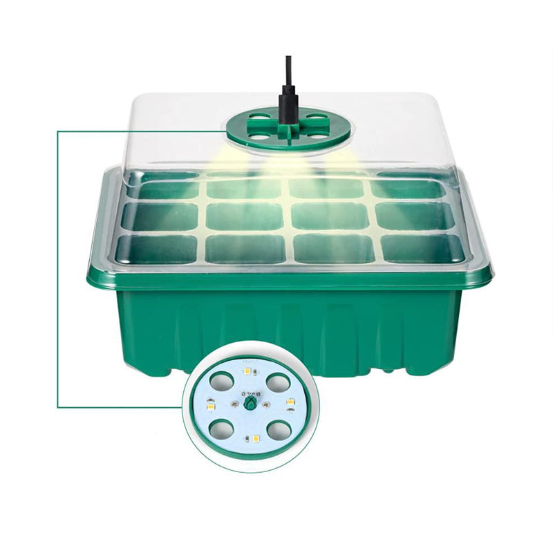 Indoor Seed Starter Trays | Full Spectrum LED Grow Light Germination Kit (5 Sets)