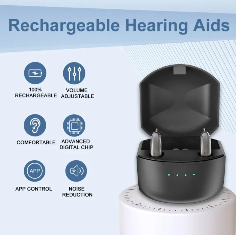 Rechargeable Bluetooth Hearing Aids | Smart App & Senior Amplifier