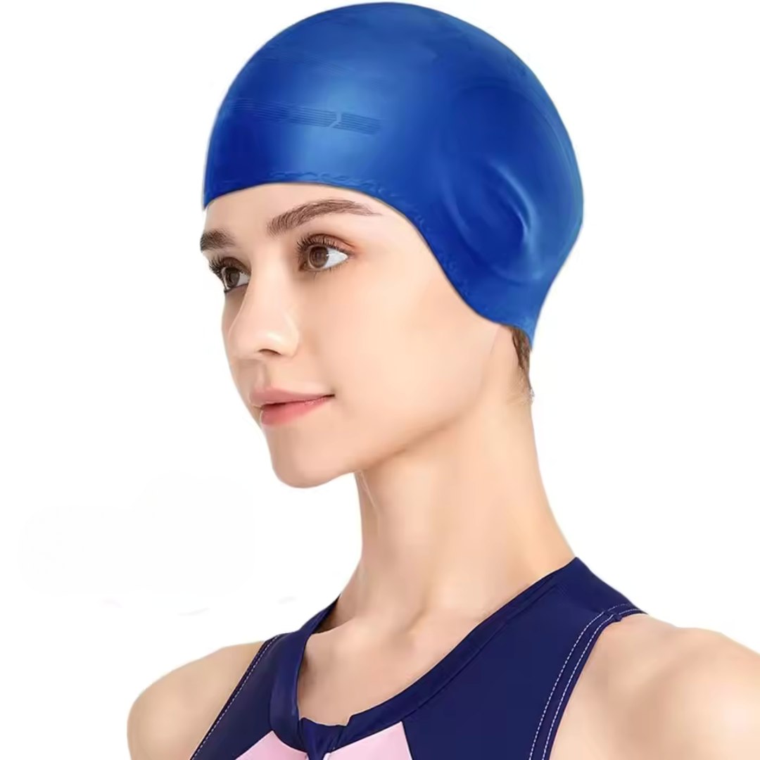 HydroFit Silicone Swim Cap with Ear Protection - Waterproof & Comfortable