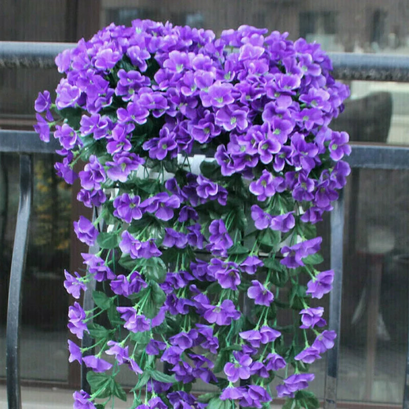 Artificial Hanging Orchid Silk Flower Bunch | Vibrant Faux Floral Garden Decor