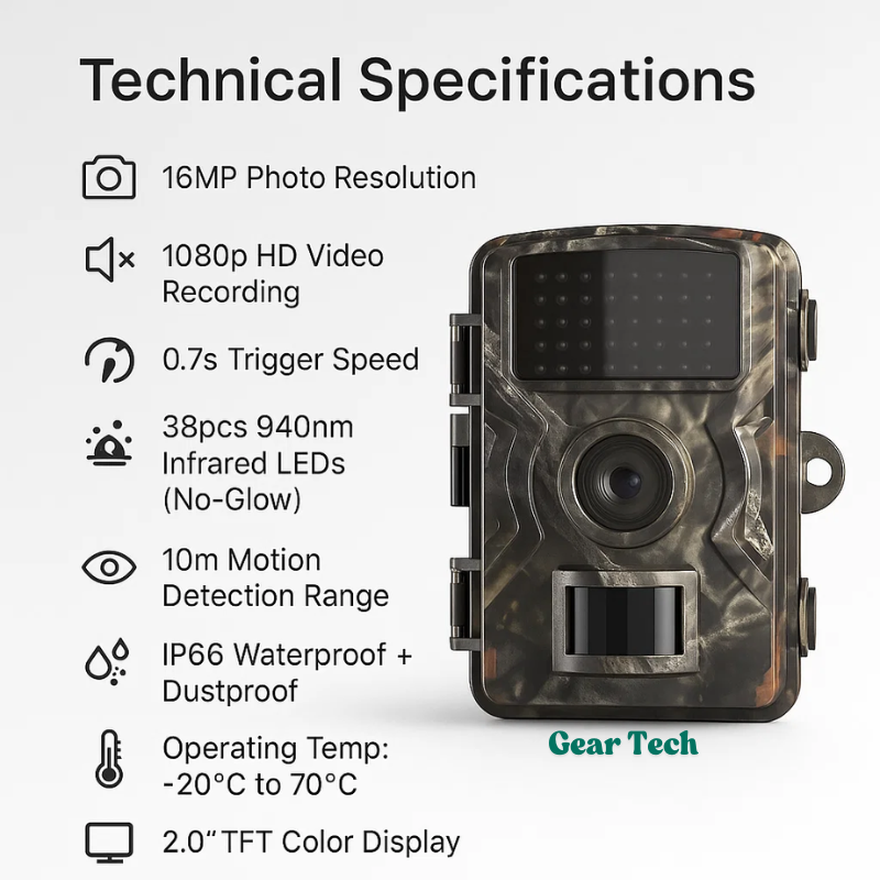 Outdoor Night Vision Trail Camera | Waterproof Wildlife Game Cam