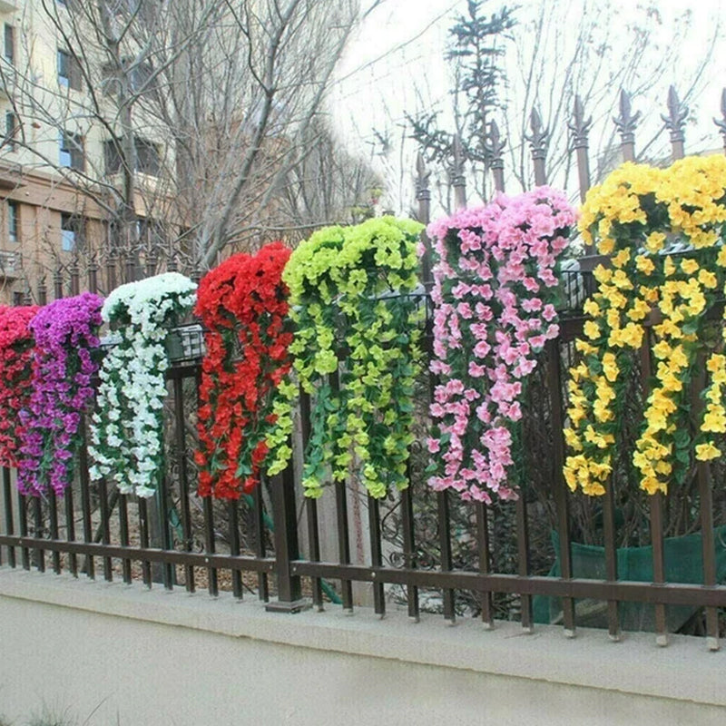 Artificial Hanging Orchid Silk Flower Bunch | Vibrant Faux Floral Garden Decor