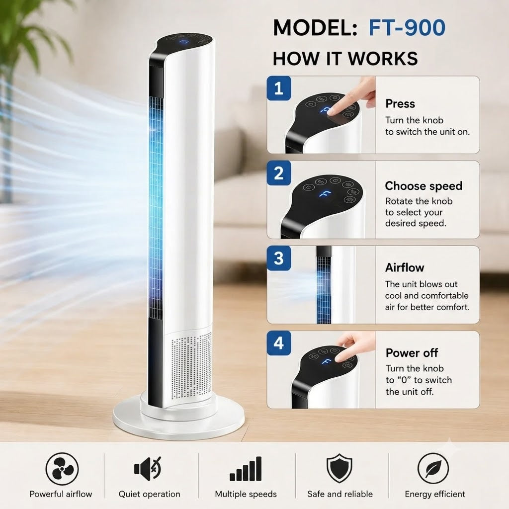 Powerful Portable Stand-Up Air Conditioner – Windowless Indoor Room Cooler with Smooth-Glide Wheels