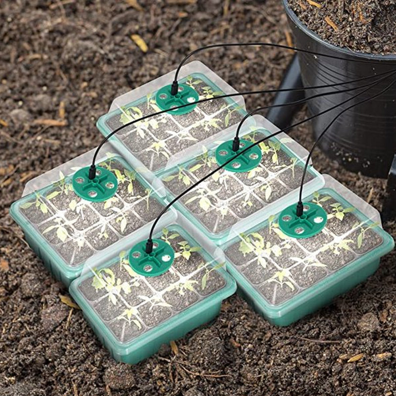 Indoor Seed Starter Trays | Full Spectrum LED Grow Light Germination Kit (5 Sets)