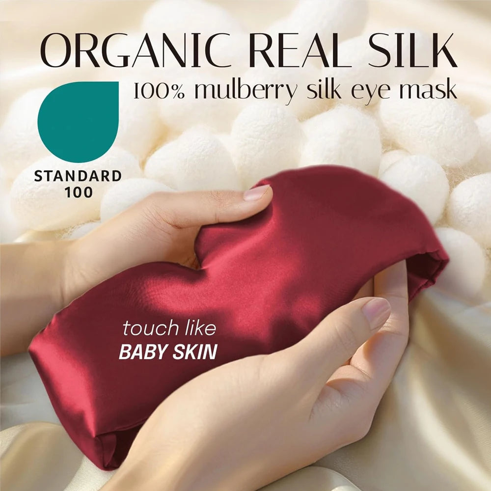 Mulberry Silk Sleep Mask | 100% Blackout Eye Cover Blindfold