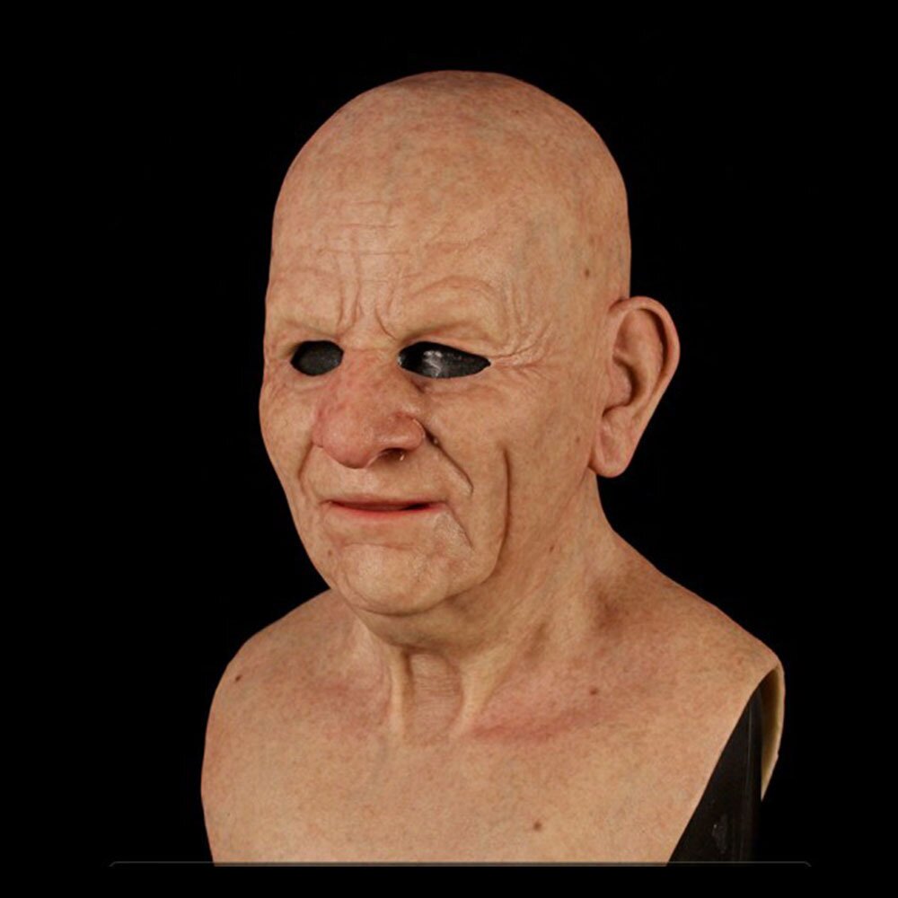 Realistic Latex Creepy Old Man Mask for Adult Halloween Costumes