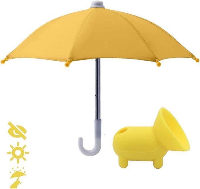 Portable Phone Umbrella Sun Shade | Anti-Glare Suction Cup Stand & Mobile Holder