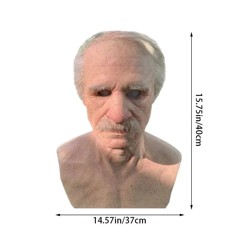 Realistic Latex Creepy Old Man Mask for Adult Halloween Costumes