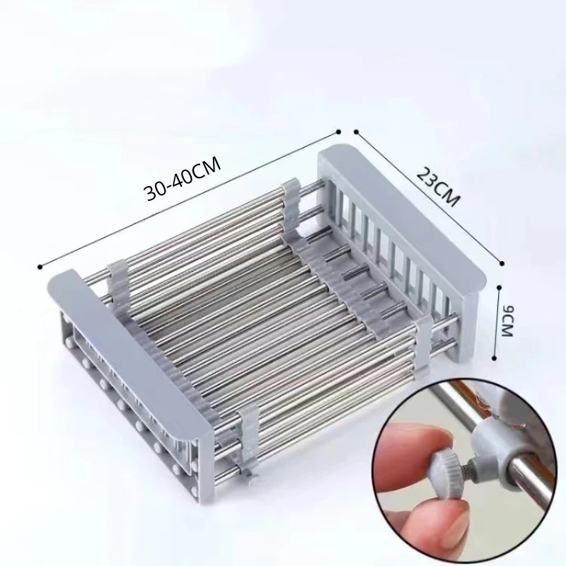 Expandable Over Sink Dish Drying Rack | Stainless Steel Vegetable Drainer Basket
