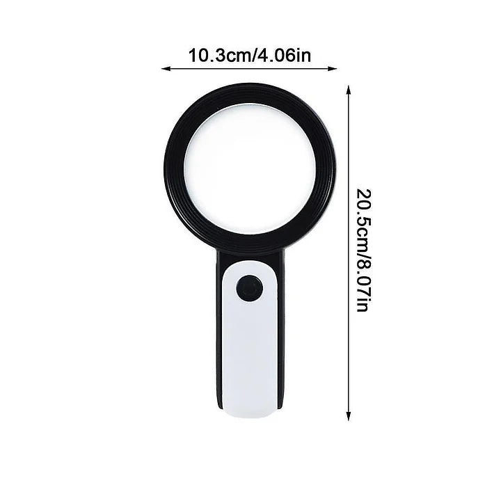 30x Handheld Magnifying Glass – Large HD Lens Reading Aid for Seniors, Books, Maps & Fine Print