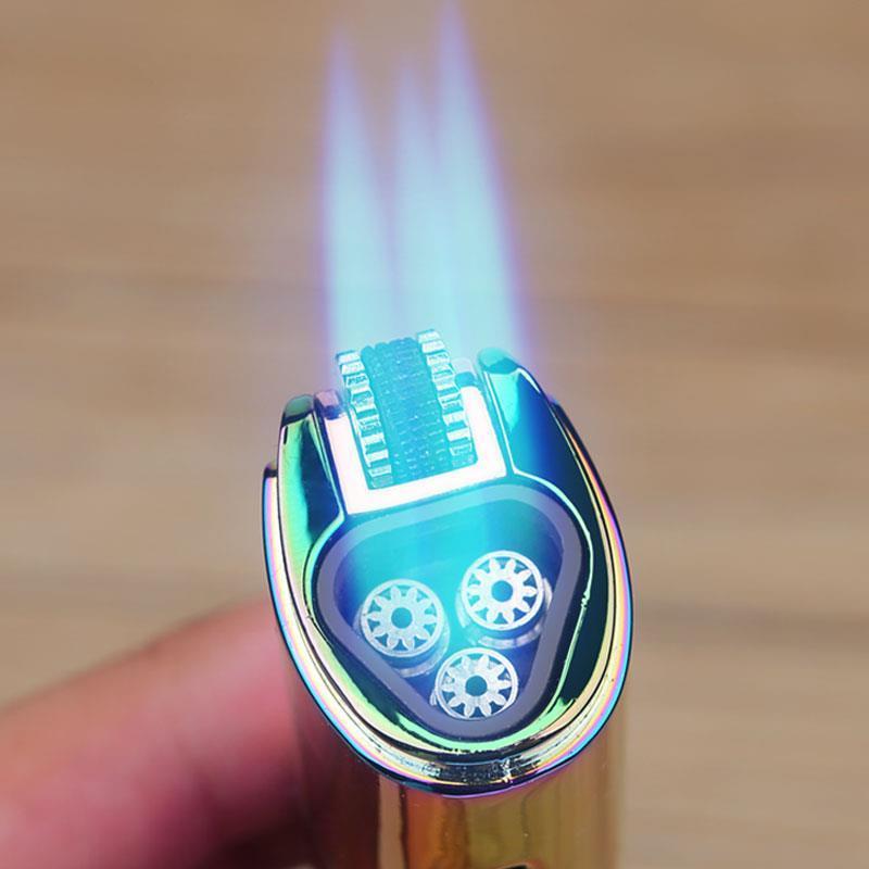 Windproof Triple Jet Torch Lighter | Butane Refillable Cigar Flame Lighter