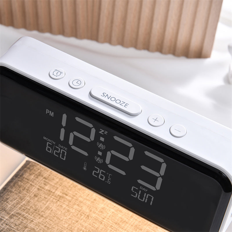 LumiCharge | 3-in-1 Touch Dimmable LED Nightstand Lamp with Wireless Charging and LCD Clock