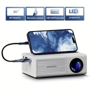 Smartphone Mini Projector | USB Phone Screen Mirroring & Home Theater Setup